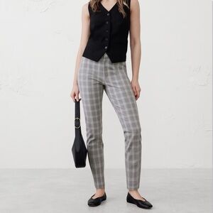 Banana Republic SLOAN SLIM HIGH-RISE ANKLE PANT Gray Plaid Size 6 NWT Office